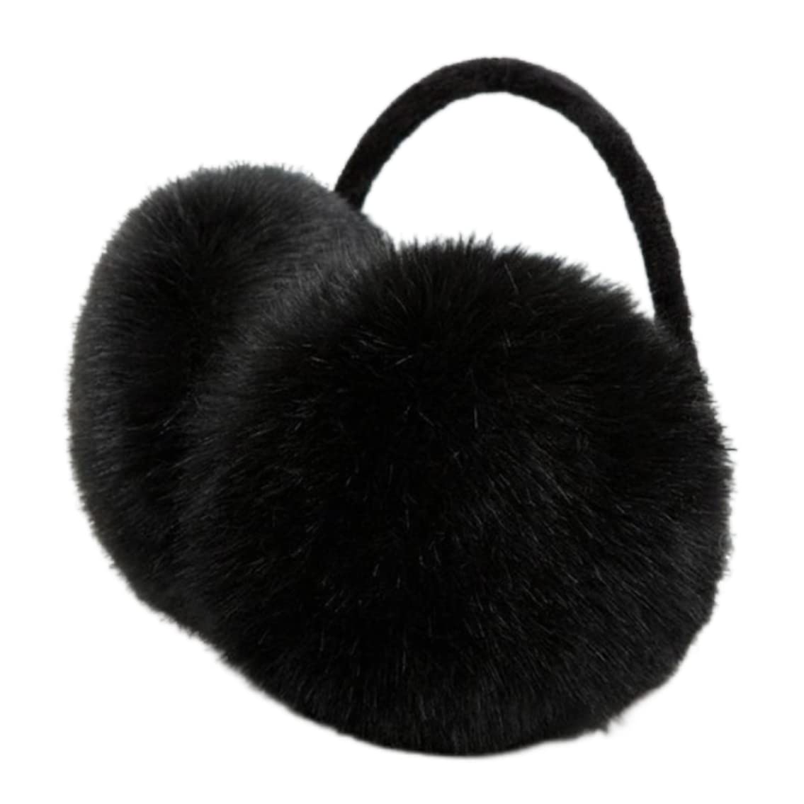 Faux Furry Earmuffs Winter Warm Fluffy Ear Muff Earlap Ear Warmer for Women Men Black