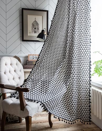 Voilage non transparent anti vis-à-vis | Rideaux coton à crochets