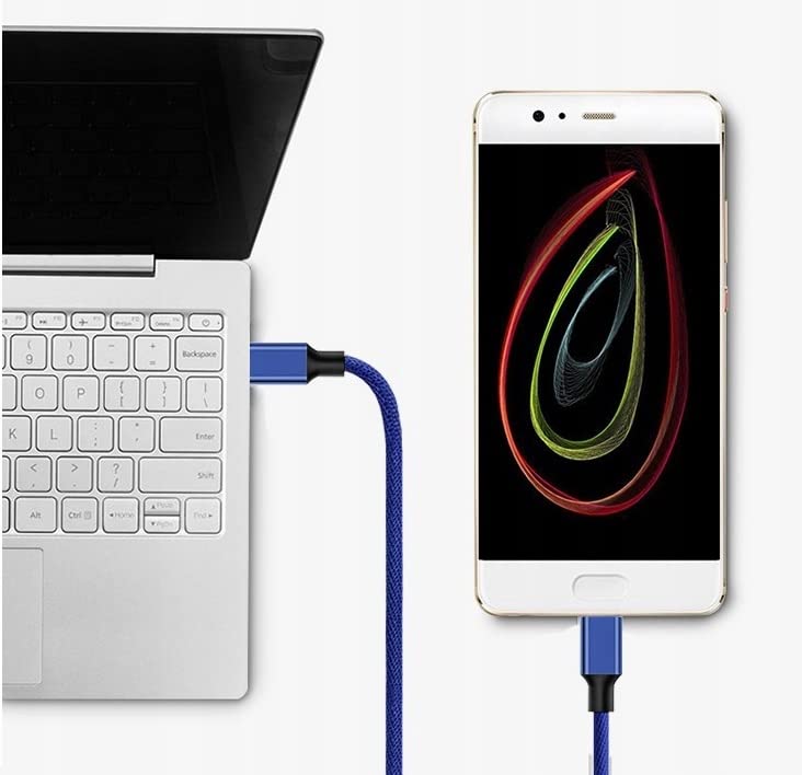Vayox USB-C cable - USB-C 1.5m charging cable Quick Charge 3.0 2A blue VA0037 - Image 4