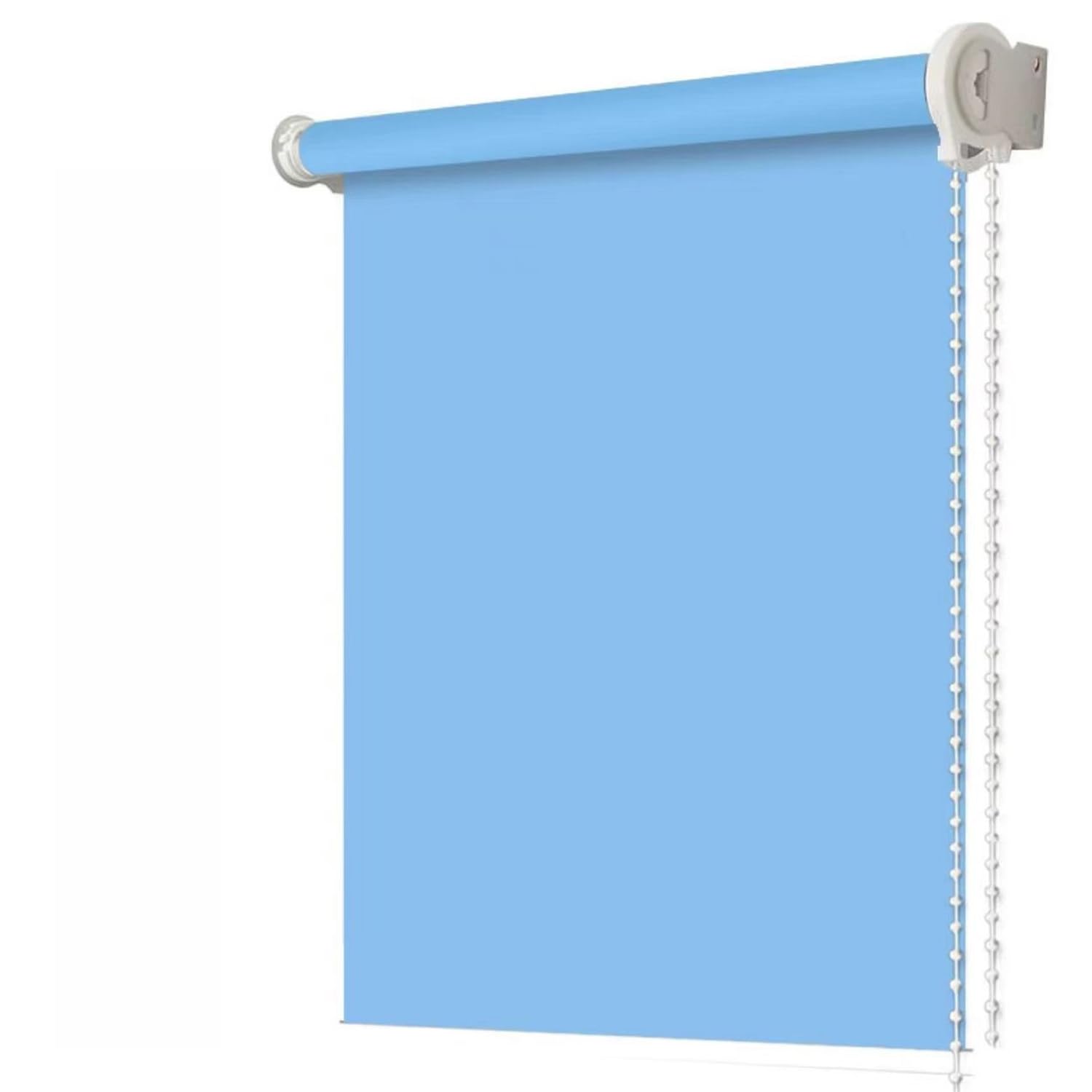 Customized Size Roller Blind for bedroom Living Room, Thermal Insulated Window Roller Blind Plain Roller Shades, Easy Fit Window Curtain (Light Blue)