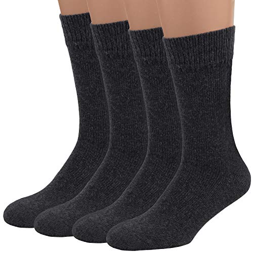 Air Wool Socks, 2 packs Merino Wool Organic Cotton Rich Mens Black Dress Socks ( Grey M )