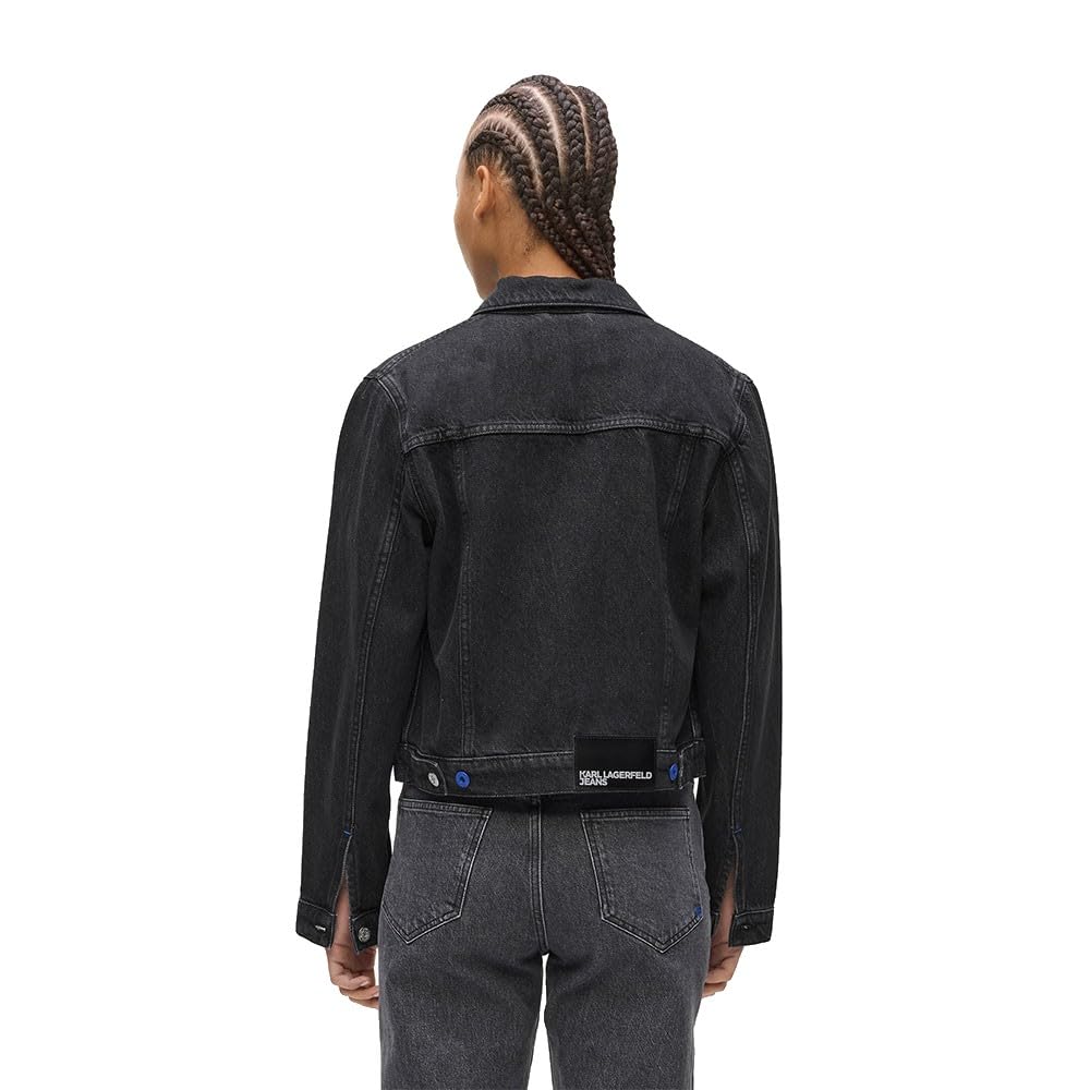 KARL LAGERFELD JEANS, Donna, Giacca In Denim Con Cravatta In Pizzo, Vestibilità Regolare