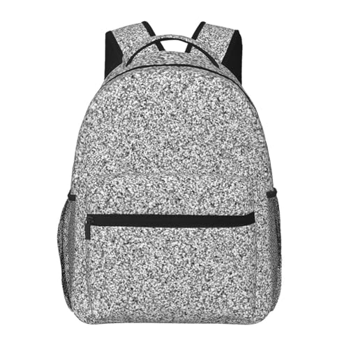 Silver Glitter Backpack Lightweight Backpack for College Travel Work for Men and Women