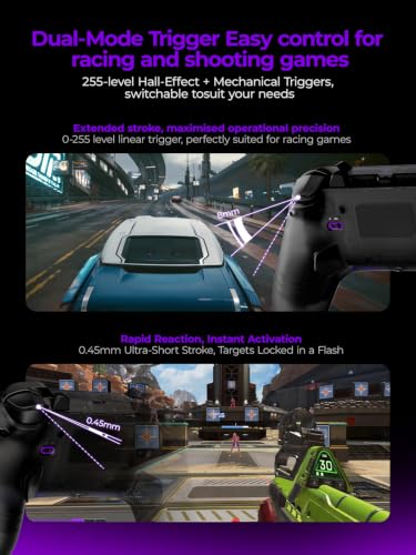 Image of leadjoy Saber Plus Wireless Game Controller, TMR Joysticks, Hall Effect & Tactile Dual Triggers Gaming Controller, 1000Hz Polling Rate, RGB Lighting for PS4 /Switch1 /2 /PC /Android /iOS, Black