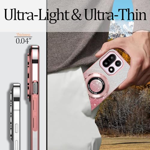 Coque OnePlus 15 transparente silicone avec anneau de support rose - 5