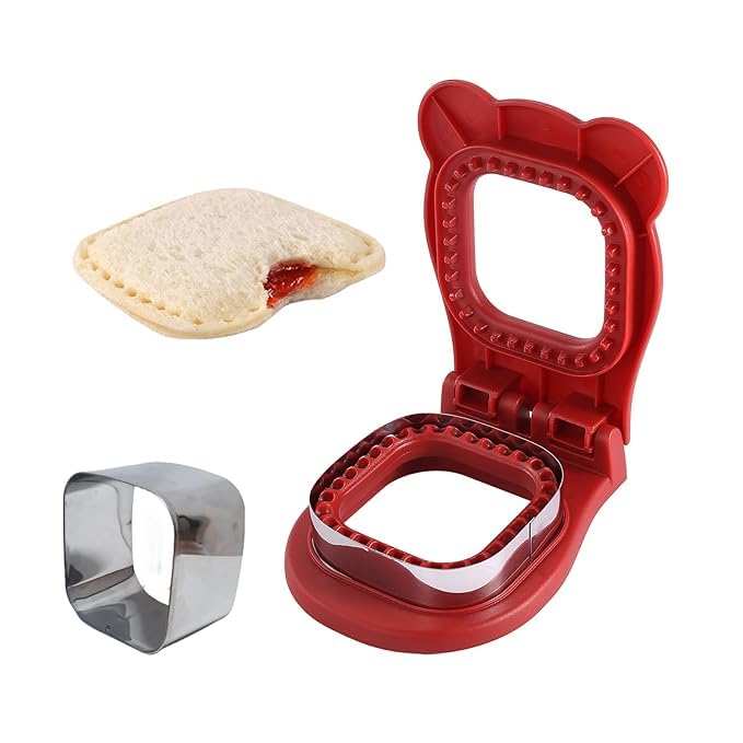 NOBILEA Sandwich Cutter and Sealer, Decruster Sandwich Maker for Kids Lunch Uncrustable Sandwich Maker，Easy for School Lunchbox and Bento Box Square