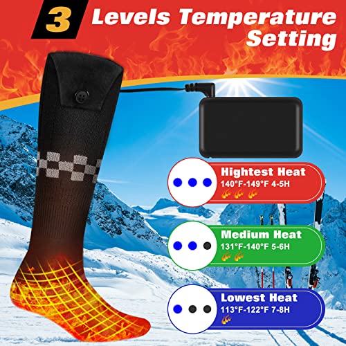 Heated Socks, 4000Mah Rechargeable Machine Washable Battery Operated Electric Heated Socks For Men Women, Foot Warmer Thermal Socks For Hunting Fishing Camping Hiking Skiing Sports Outdoor #TOP1