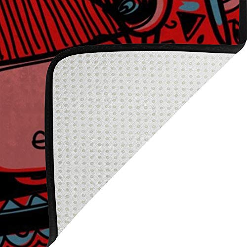 Tapis de séjour Ruchen en velours corail doux et isolant 80x58