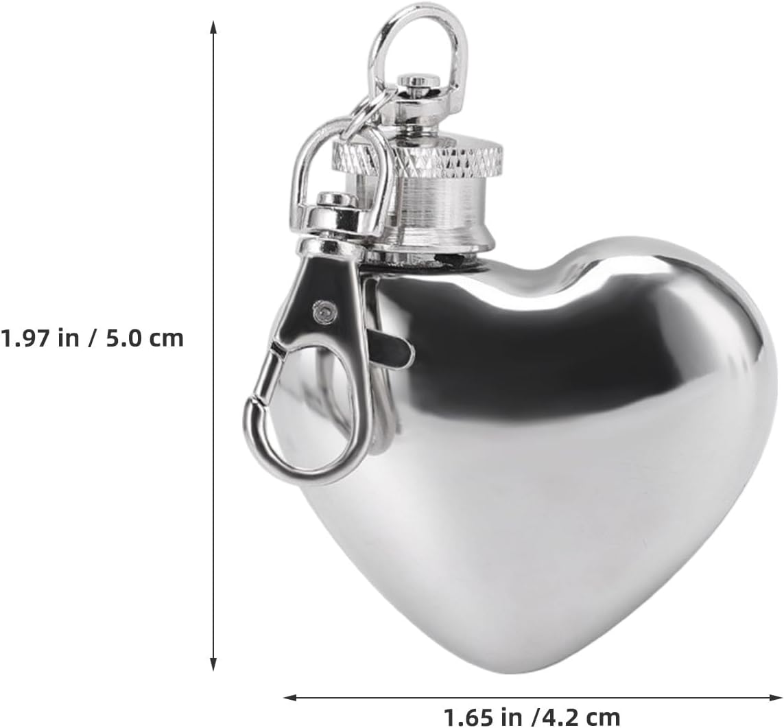 Generic 8pcs Mini Keychain Flask: Heart Shaped Pocket Flasks - Metal Whiskey Hip Bottle 30ml for Men Travel Picnic Camping Outdoor