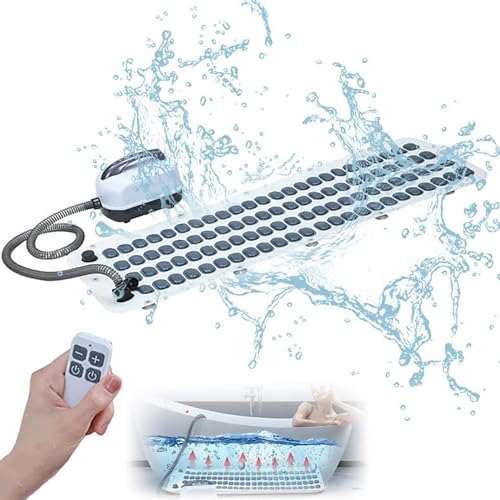 Massage-Badematte mit Fernbedienung, verstellbare 6-Gang-Körpersprudel-Bademaschine für verspannte Muskelentlastung und verbesserten Schlaf