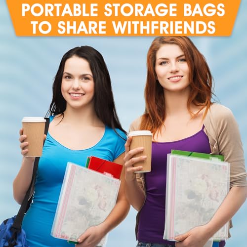 Image of 40 Pcs 12x12 Scrapbook Paper Storage Organizer, Clear Top Loading Files Paper Organizer, Plastic Craft Papers Holder Storages Organization for Holding Scrapbook Vinyl Files Photos Storage Bag