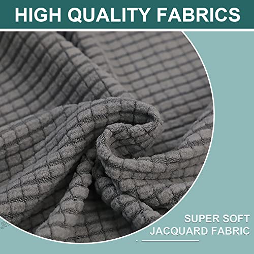 JHLD Stretch Ottoman Cover Rectangle, Ottoman Slipcovers Soft Removable Washable Footstool Protector Covers Elastic Storage Ottoman Slipcover for Cats Dogs -Light Grey-Large