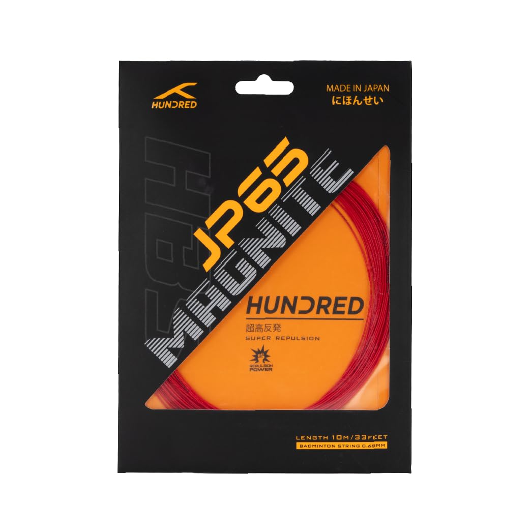 Hundred JP65 Magnite Badminton String | 0.65 mm | 10 Meters (Formula 1 Red)