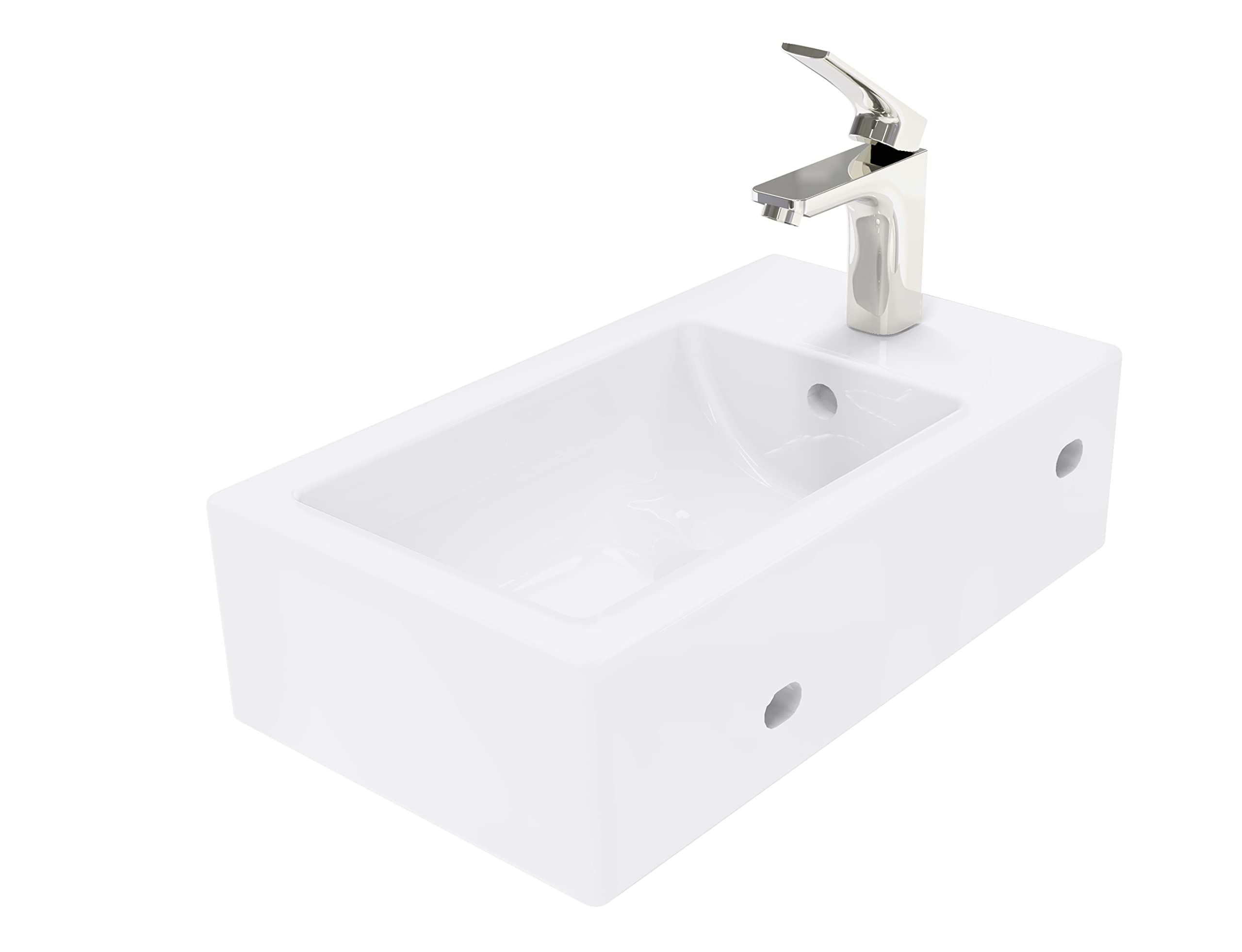 Buy AMASHEN Wall Mount Bathroom Sink Small Ceramic Wash Basin for Tiny