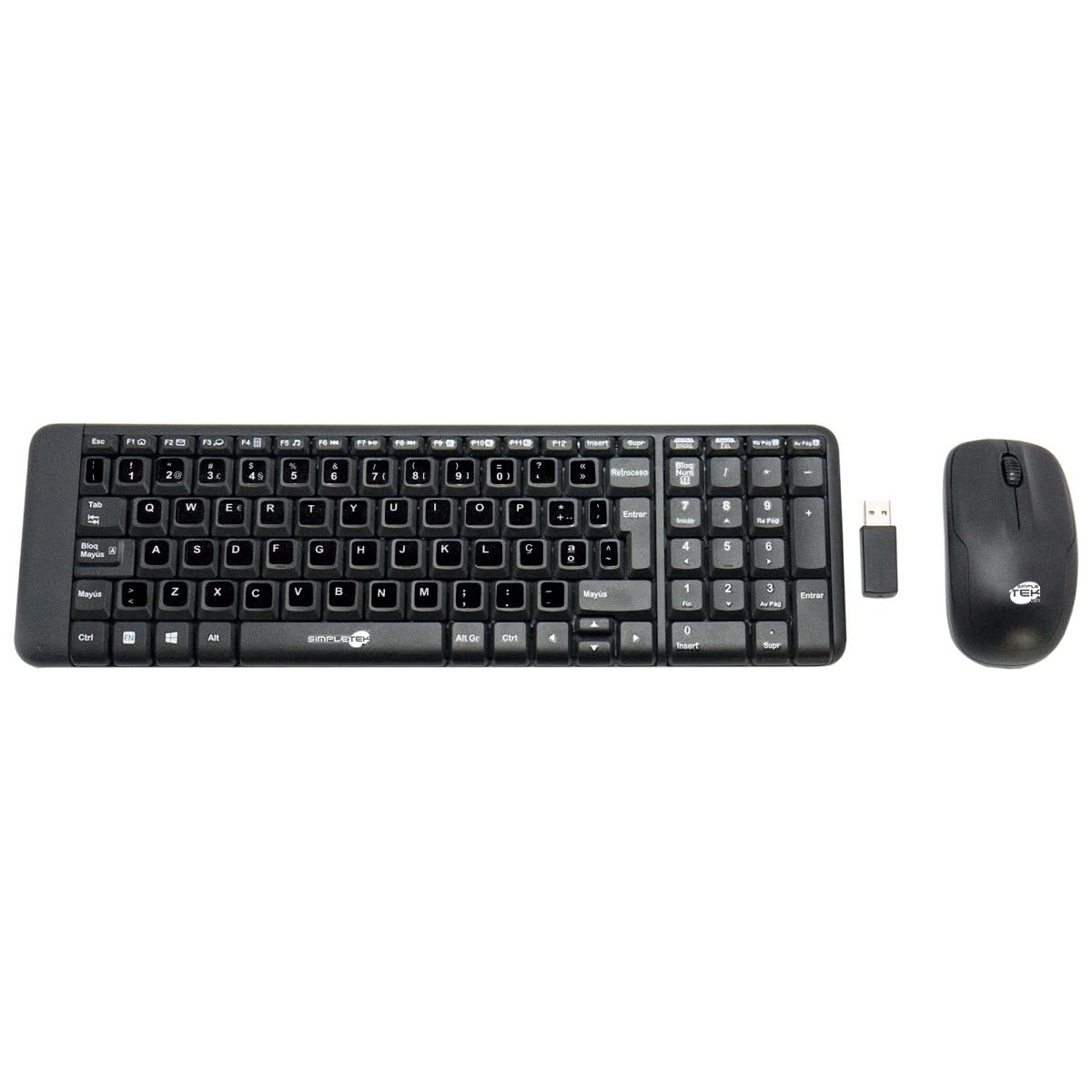 Teclado y ratón inalámbricos: kit inalámbrico compacto Simpletek QWERTY PT reacondicionado 5