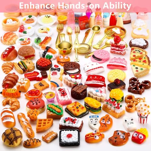 Image of 50 Pcs Mini Food Tiny Toys, Easter Food Accessories, Miniature Food, Miniature Dolls House Food Accessories, Food Drink Bottles Pretend Play Kitchen Game Party Toys(Random)