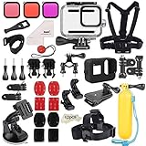 gopro kit adventure 【Kit universal para cabeza/cuerpo/correa de muñeca】 Correa de cabeza, correa de muñeca y correa de pecho antideslizantes, con material de nylon, son accesorios universales aptos para kayak, ciclismo, motocross, equitación y otros deportes de acción al aire libre para capturar fotos y videos inmersivos.