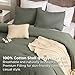 Bedsure 5 PCS Cotton Comforter Set with Waffle Throw Blanket - Breathable Bedding Set for All Seasons, Olive Green Comforter King Size, Pillow Shams, Beige 100% Cotton Blanket, Throw Pillow