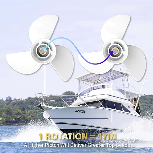 Image of BOLT&GYRE 13 1 /4 x 17-K OEM Aluminum Outboard Boat Propeller, 6E5-45945-01-EL,fit Yamaha Engines 60-130HP, 15 Spline Tooth, white