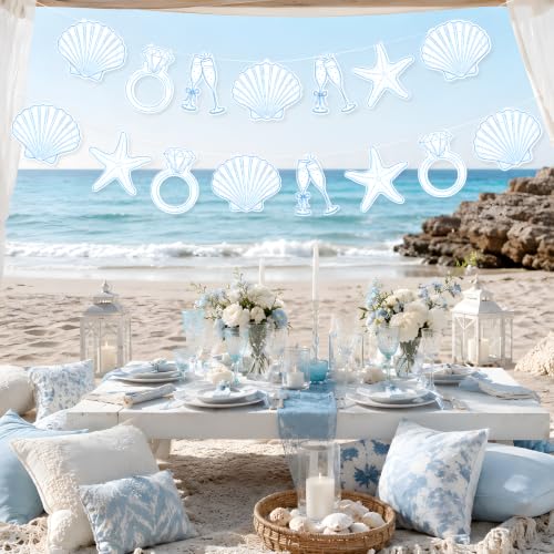 Image of Last Toast on The Coast Banner, Coastal Bachelorette Bridal Shower Decor