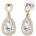 Produktbild Lulu & Jane Damen-Ohrhänger gelbvergoldet verziert mit Kristallen von Swarovski® weiß - Ohrhänger Tropfen Statement Ohrringe Kristallohrstecker Ohrstecker Gold