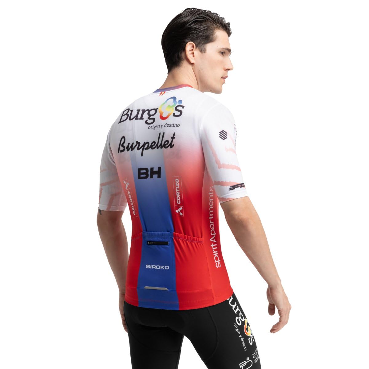 SIROKO Maillot de Manga Corta Burgos burpellet BH x BBBH Campeon Mongolia Blanco