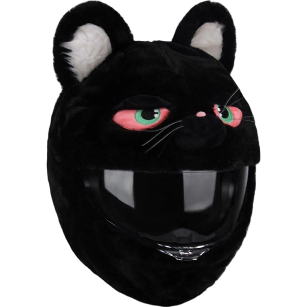 Housse de casque de moto intégrale en peluche d'animaux pour balades
