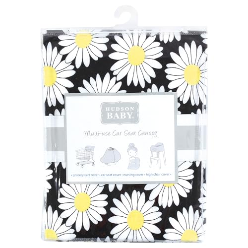 Image of Hudson Baby Unisex Baby Multi-use Car Seat Canopy, Pretty Daisy, One Size