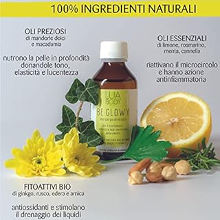 Lua Body Olio Anticellulite Forte Drenante Biologico – per Corpo Rassodante Tonificante – Trattamento Snellente – Oli Essenziali Stimolanti per Combattere la Buccia d’Arancia - 100% Naturale - BIO
