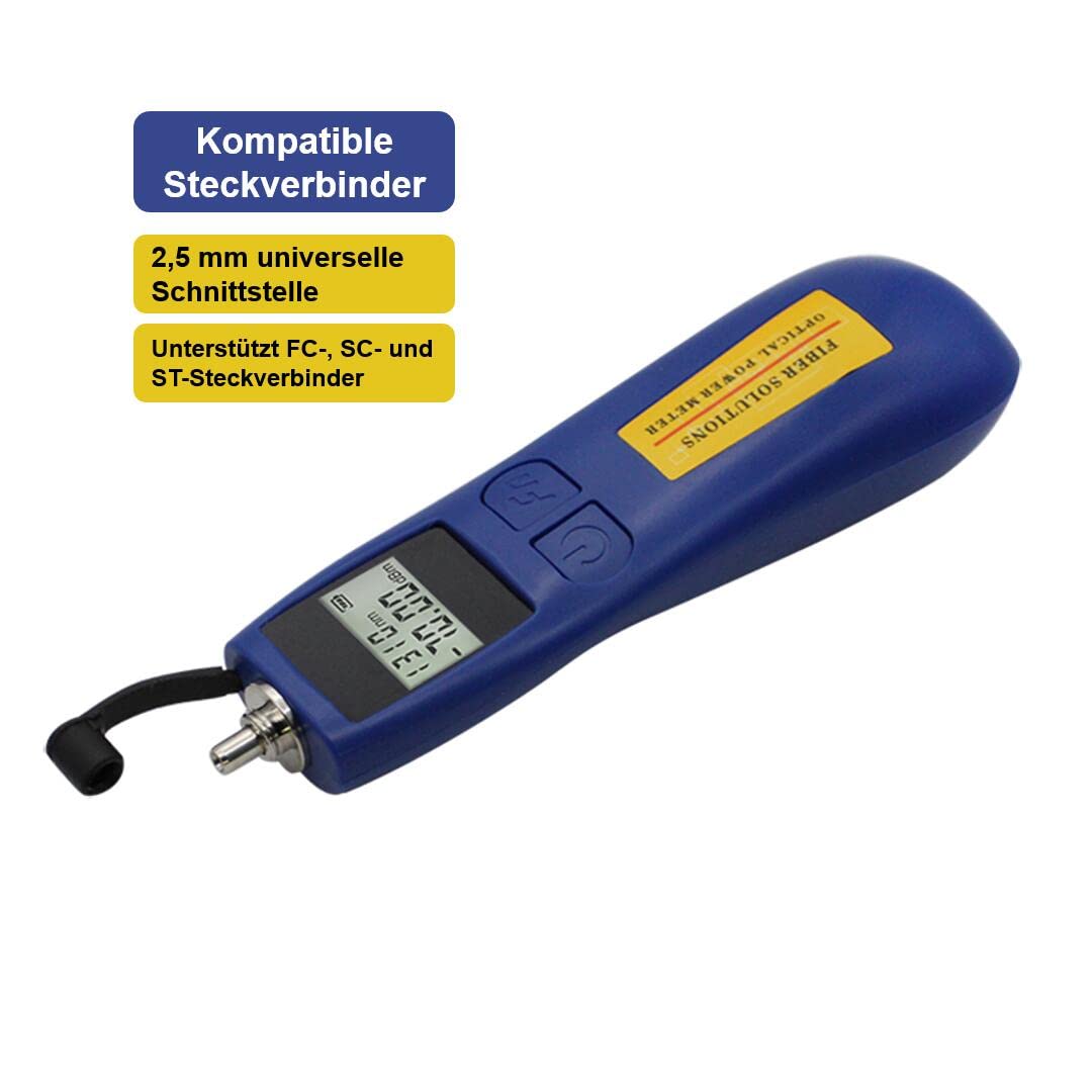 Optischer Leistungsmesser Mini Optical Power Meter -70~+10dBm 6 kalibrierte Wellenlängen Glasfaser hohe Präzision 68g