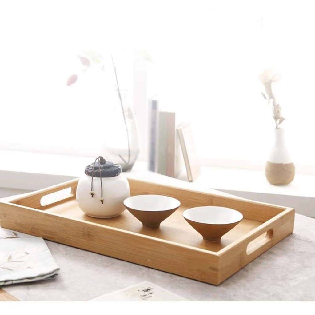 Bandeja para Exteriores, Bandeja para Mesa De Centro, Bandeja para Té, Juego De Té, Platillo Grande, Bandeja para Mesa De Té, Bandeja Rectangular De Madera Maciza P,C