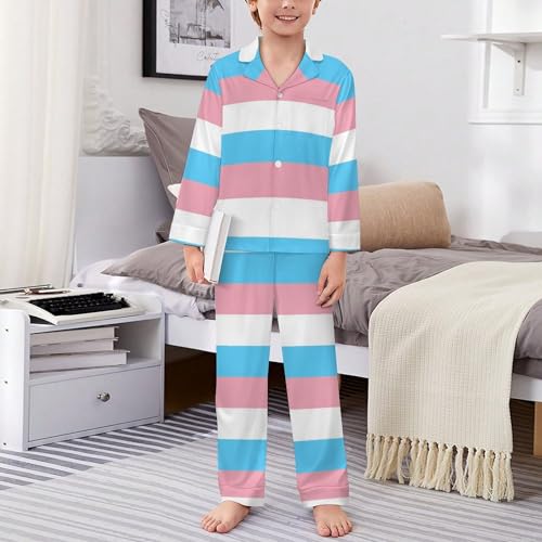 Transgender FlagChildren's Pajama Set Cute Cartoon Home Clothes140CM3