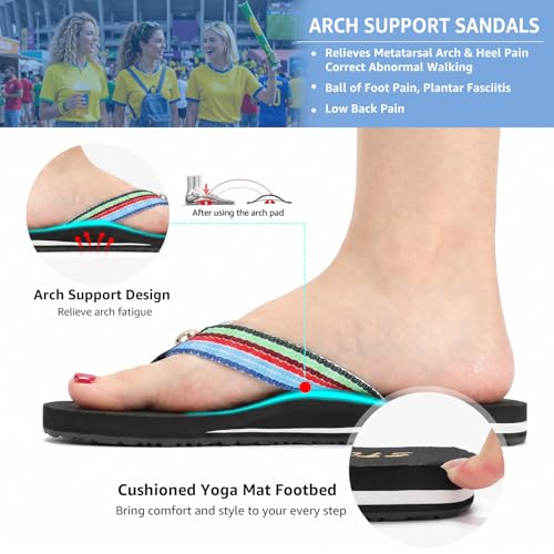 Image of STQ Womens Quick Dry Flip Flops丨Arch Support Thong Sandals