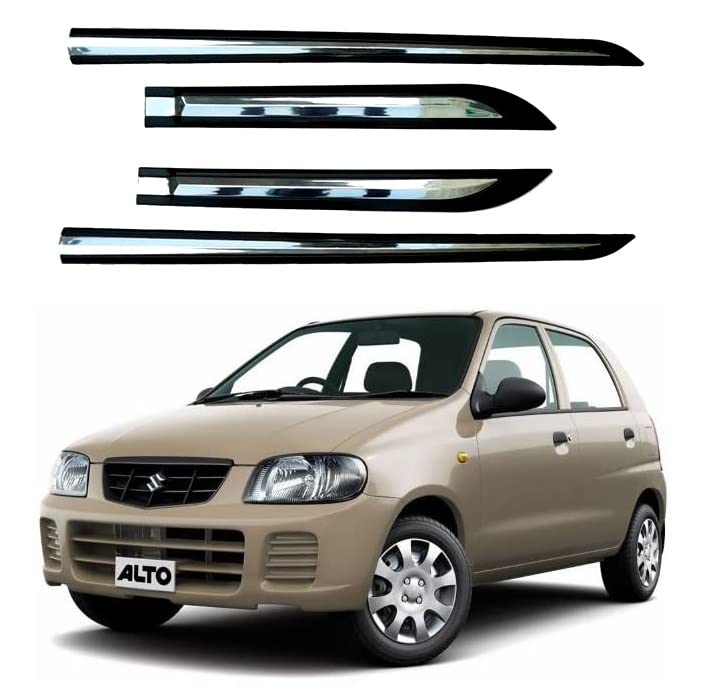 Car Half Chrome Side Beading/Side Cladding/Door Garnish/Door Protector Suitable for Maruti Alto (2003-2011)