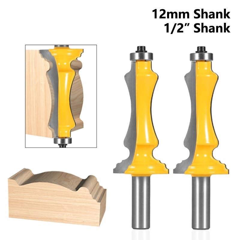 Brocas de enrutador de moldura arquitectónica, fresas de carpintería con vástago de 12MM y 12,7 MM for fresa frontal de madera(12x38.1x76.2)