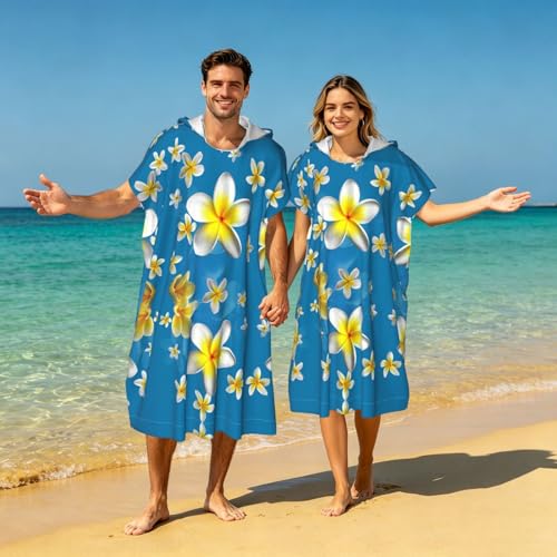 Poncho à capuche en microfibre imprimé jasmin léger pour adulte - 7