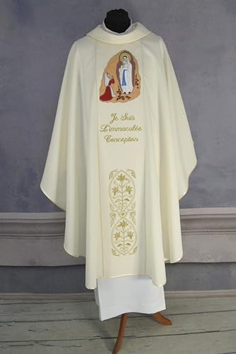 Vestment - Gothic style Marian Chasuble with a matching stole