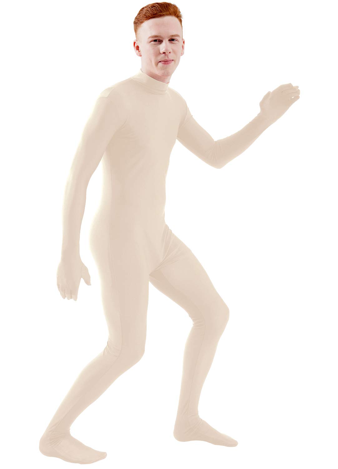 Ensnovo Mens Mock Neck Full Body Unitard Spandex Zentai Suits Costumes