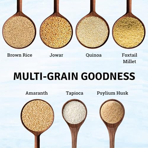 Image of Jus' Amazin Certified Gluten Free Atta (1kg) | Makes Fluffy & Soft Chapatis | Multigrain (Millets, Quinoa, Amaranth) | Certified Gluten Free (Lab Tested) | Multipurpose (Chapati, Poori, Paratha, Baking)