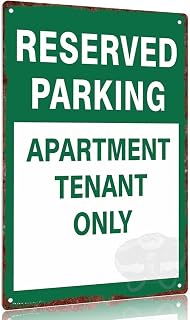 Vintage metal sign Reserved Parking Apartment Tenant Only Sign Aluminum 12x8inch Wall Decor Parking Lot Garage Door Poster