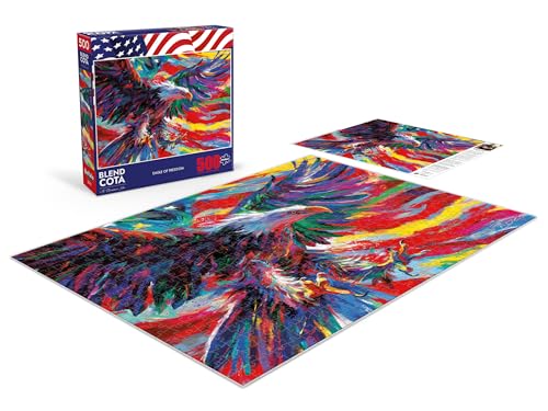 Rompecabezas de 500 piezas Buffalo Games - Águila de la Libertad para adultos | Arte de Blend Cota, hecho en EE.UU., cartón reciclado, incluye póster a tamaño real miniatura 2