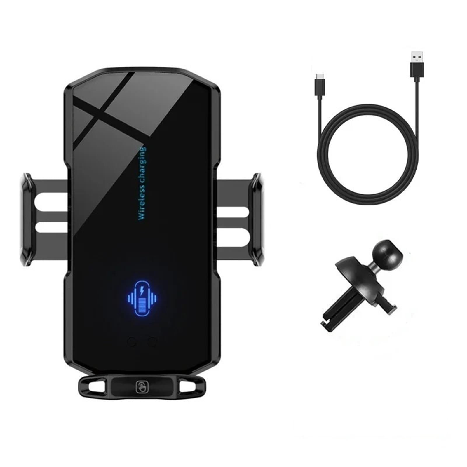Accesorios Coche Porta Smartphone Supporto per Caricabatterie Wireless con Ventosa per Auto, sensore tattile per 11, 12, 13, 14 PRO Max, Supporto Magnetico per Telefono(Black Vents)
