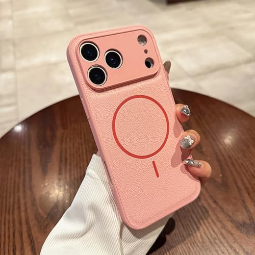 Étui magnétique iPhone 12 rose mat anti-glisse de protection