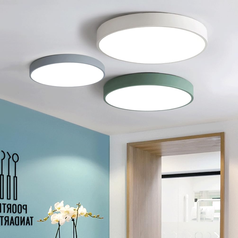 Plafon de Techo Moderna Lámpara de Techo Empotrada Multicolor Ultrafina con 3 Niveles de Intensidad Regulable para Dormitorio Sala de Estar Y Comedor