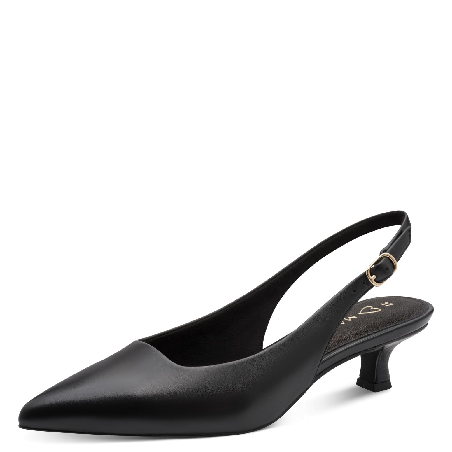 MARCO TOZZI Women Pumps Soft Feel Me Footbed Leather Leather Insole Soft Lining Fashionable, Black (Black), 4.5 UK
