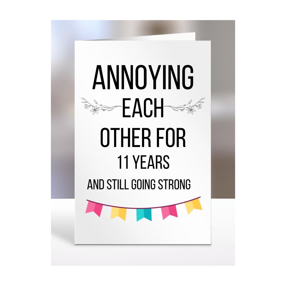 Annoying Each Other for 11 YEARS, Funny 11th Wedding Anniversary Card, Anniversary, Present for Christmas, Gifts for Couple, Friends, Husband or Wife, Work, Grandparents, A5-78_12