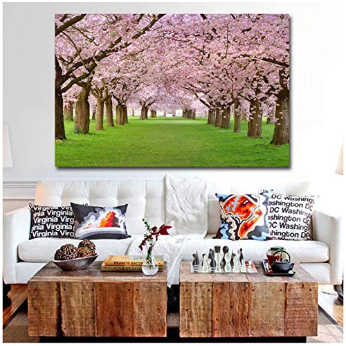 yhyxll Cerezo Flores románticas Arte Lienzo Pared Arte árbol Imagen Lienzo Pintura Cuadros Cover