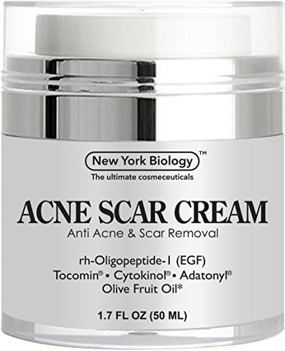 Acne Scar Cream from New York Biology – EGF Anti Acne Cream Helps Get Rid of Acne Scars while Hydrating & Regenerating Skin – 1.7 fl oz