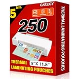 CAREGY Thermal Laminating Pouches,250 Pack Laminating Sheets, 5 Mil, 9 x 11.5 Inches Lamination Sheet Paper for Laminator, Round Corner Letter Size, Office and School Supplies