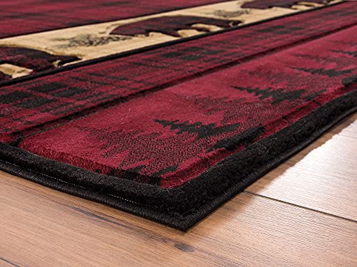United Weavers Cottage Bear Stone Burgundy - Runner Rug, 2' X 8', Indoor Floor Rug With Jute Backing #TOP3